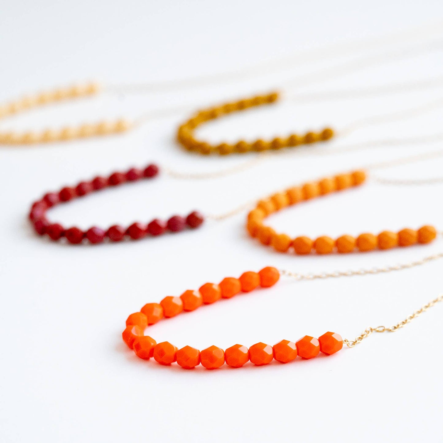 Colorful Glass Bead Layering Necklace