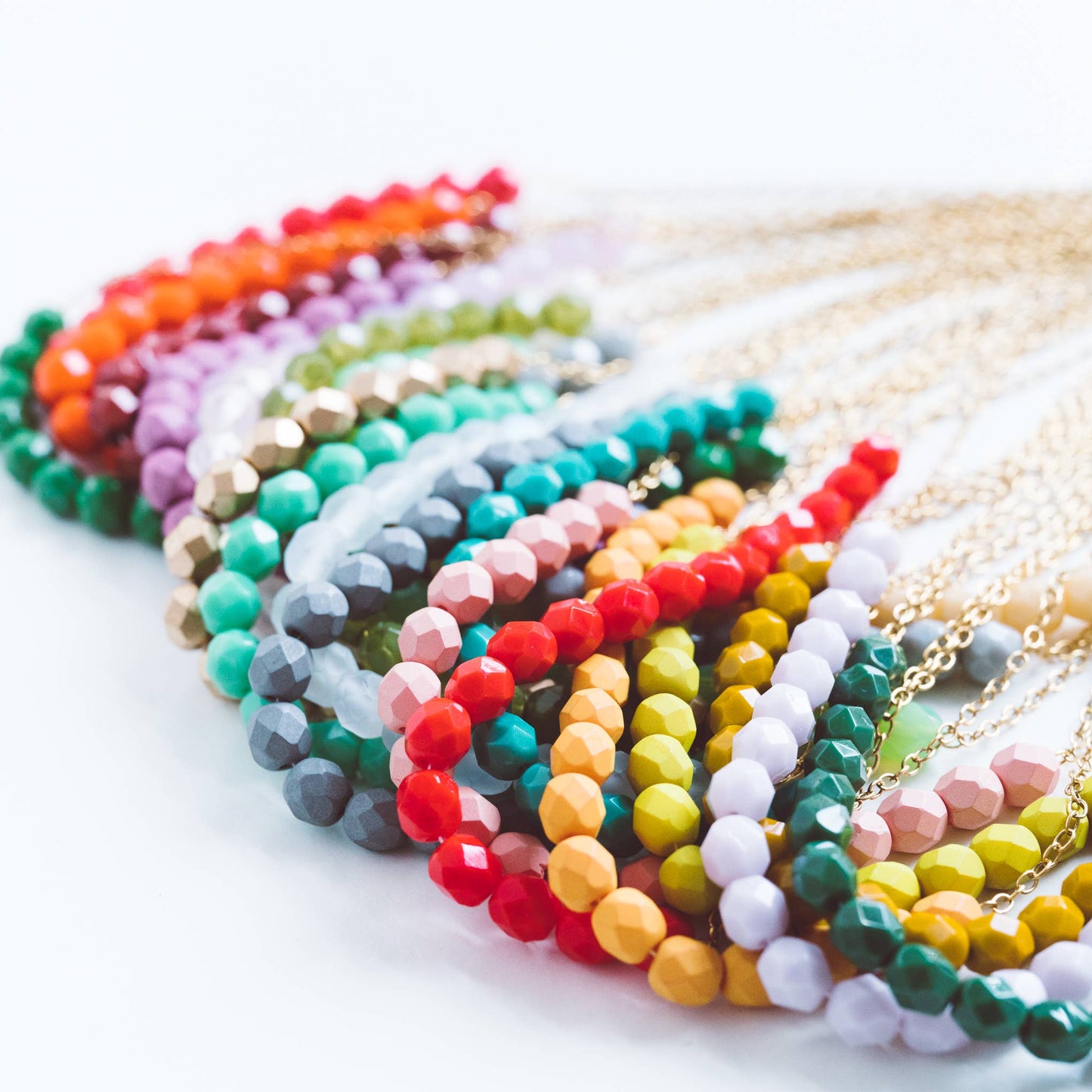 Colorful Glass Bead Layering Necklace