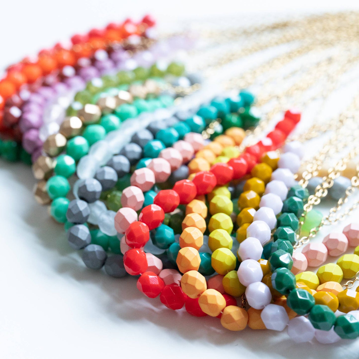 Colorful Glass Bead Layering Necklace