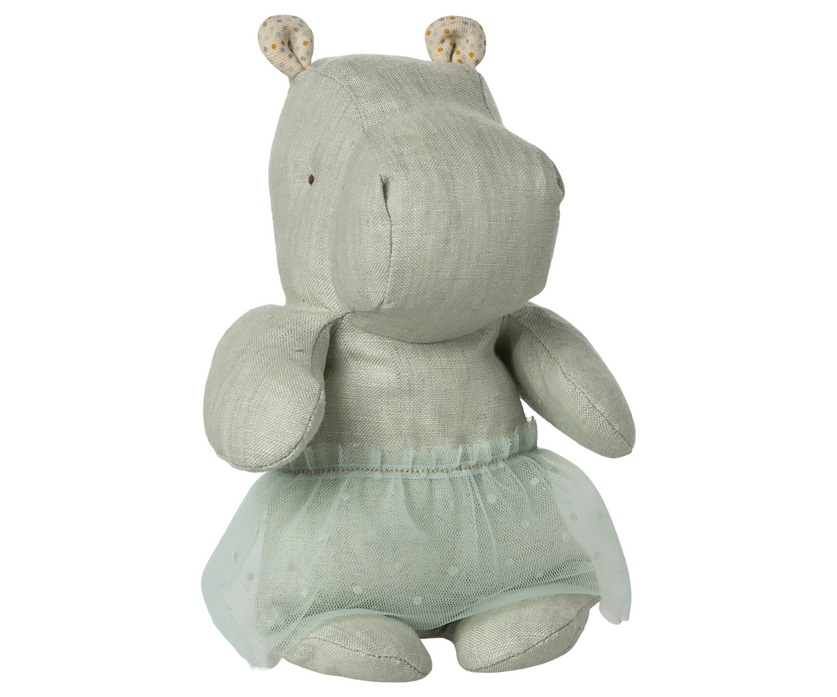 Small Hippo Safari Friend with Skirt in Mint