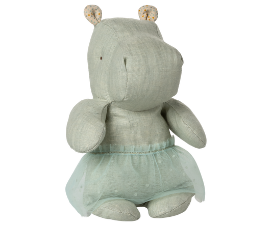 Small Hippo Safari Friend with Skirt in Mint