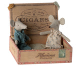 Mum & Dad Mouse in Cigar Box