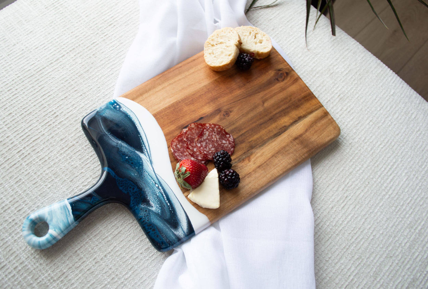 Medium Acacia Cheese Boards in Navy
