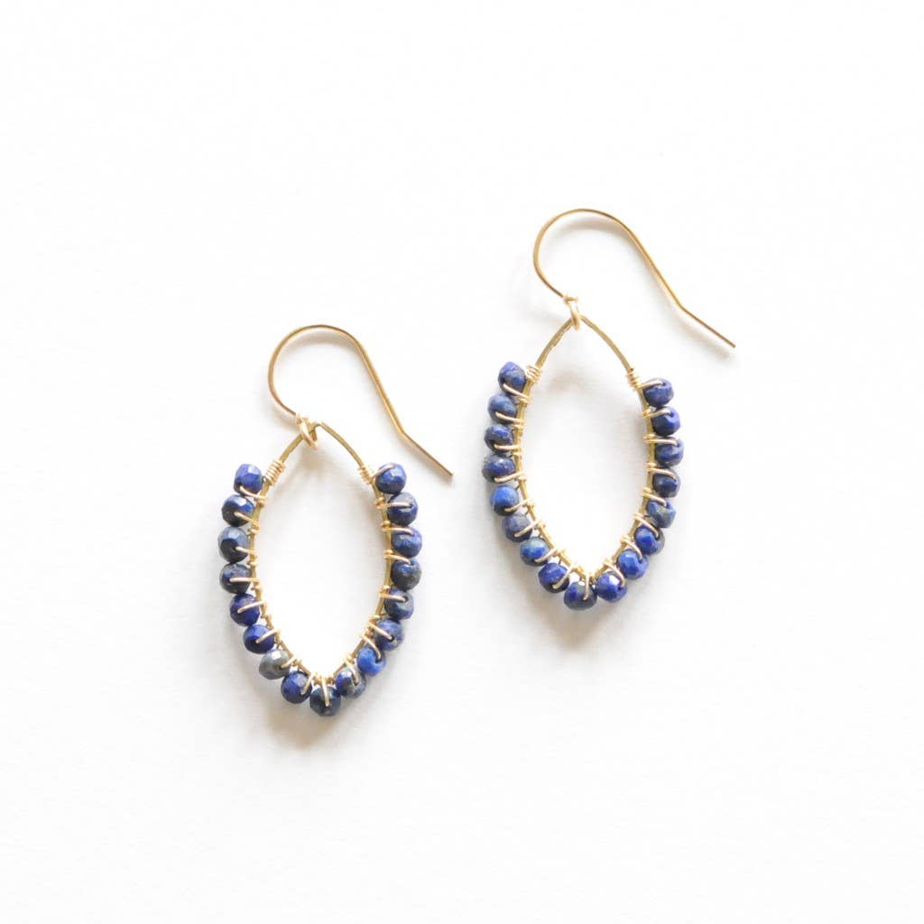 Lotus Petal Earrings in Lapis