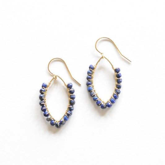 Lotus Petal Earrings in Lapis
