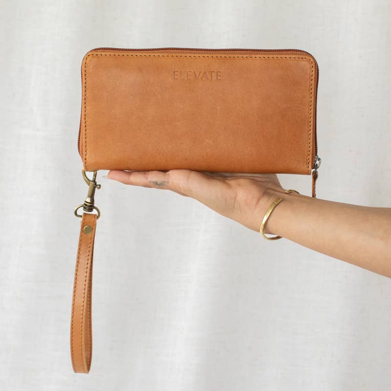 Zipper Wallet in Camel