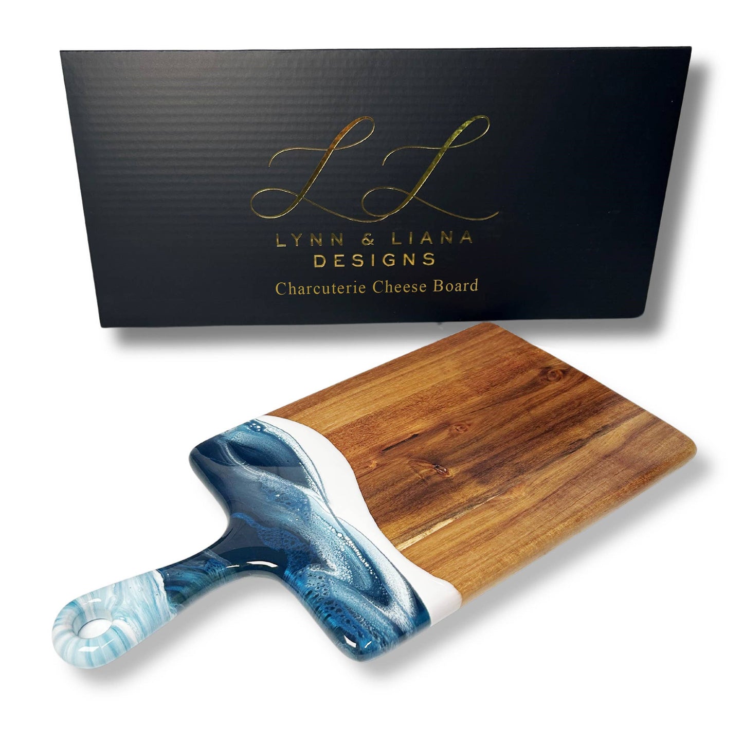 Medium Acacia Cheese Boards in Navy
