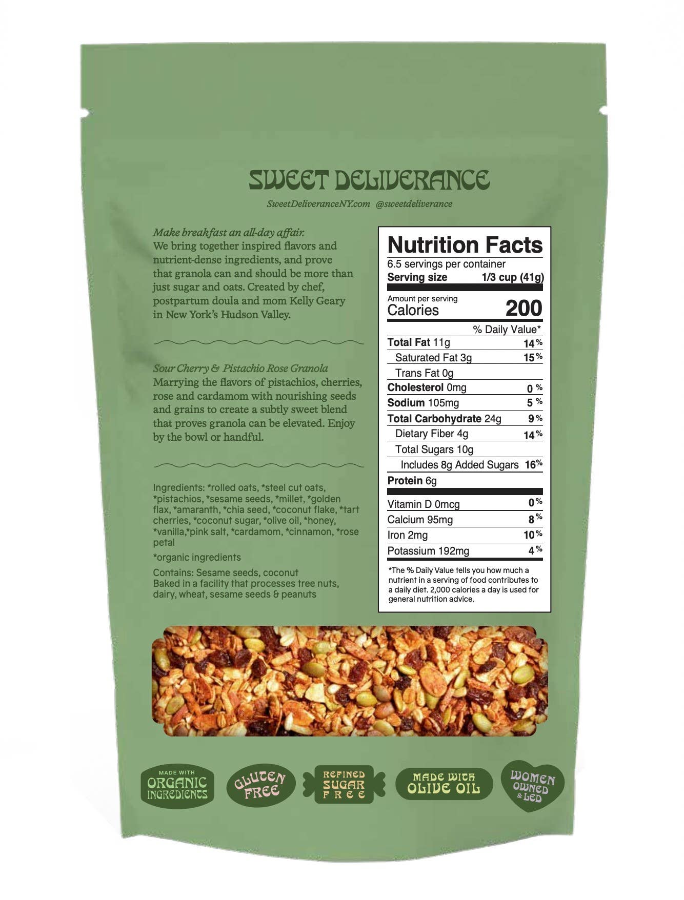 Sour Cherry & Pistachio Rose Granola (8oz)