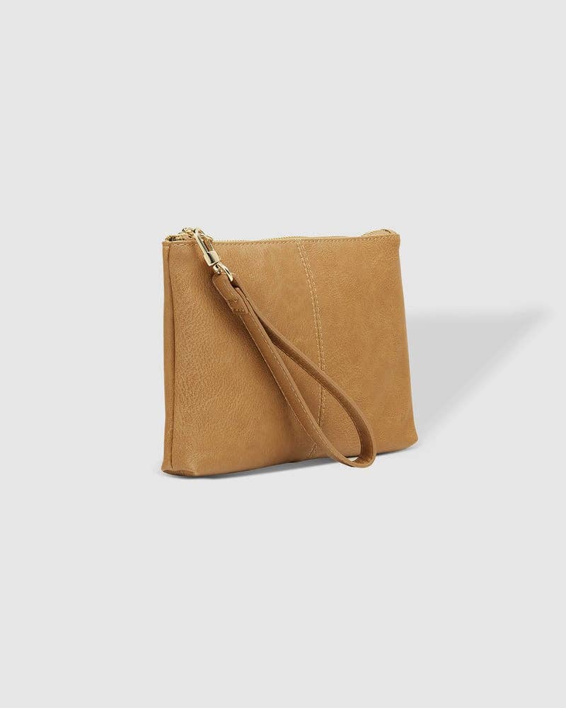 Mimi Logo Wristlet in Camel
