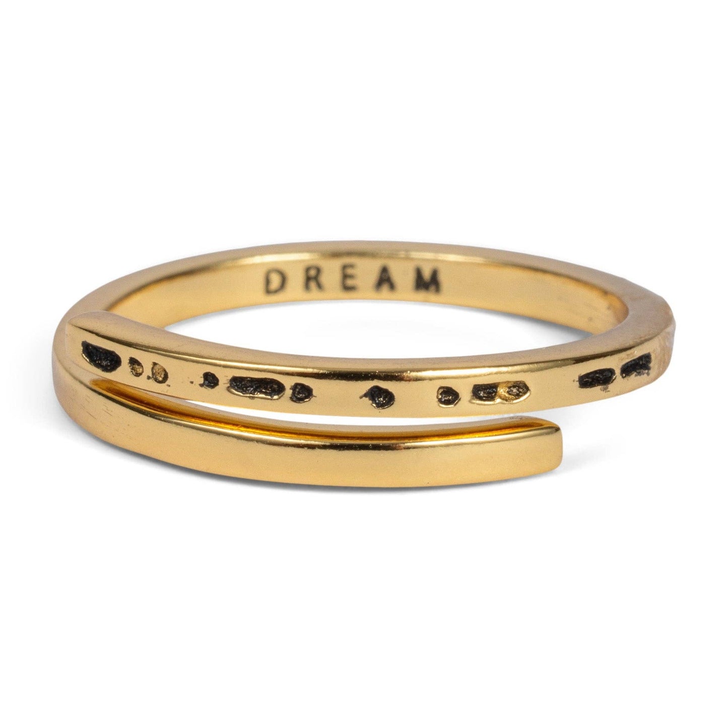 CLASSIC GOLD Morse Code Ring - Stamped | DREAM: Dream
