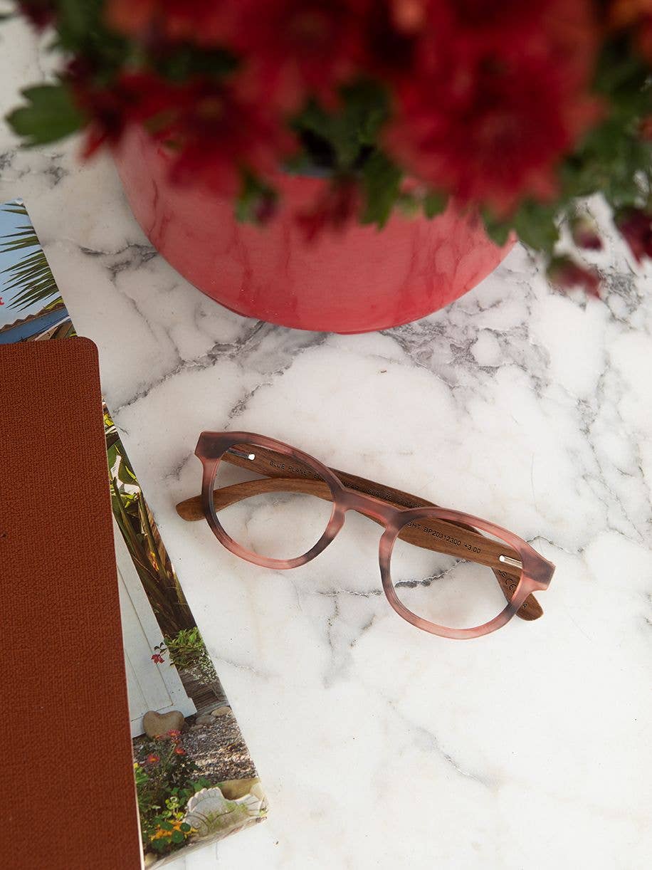 Sunset Readers - Matte Rose Marble / Walnut Wood