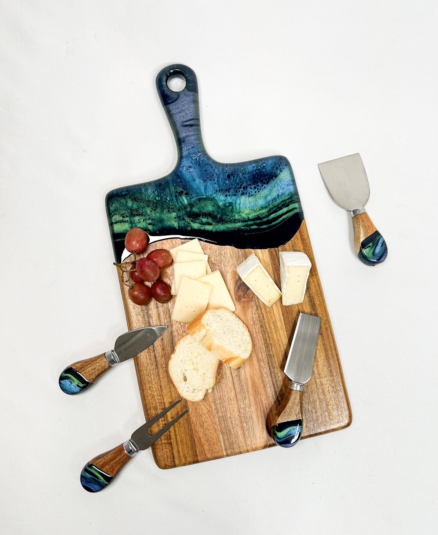 Resin Coated Cheese Knife Set in Navy