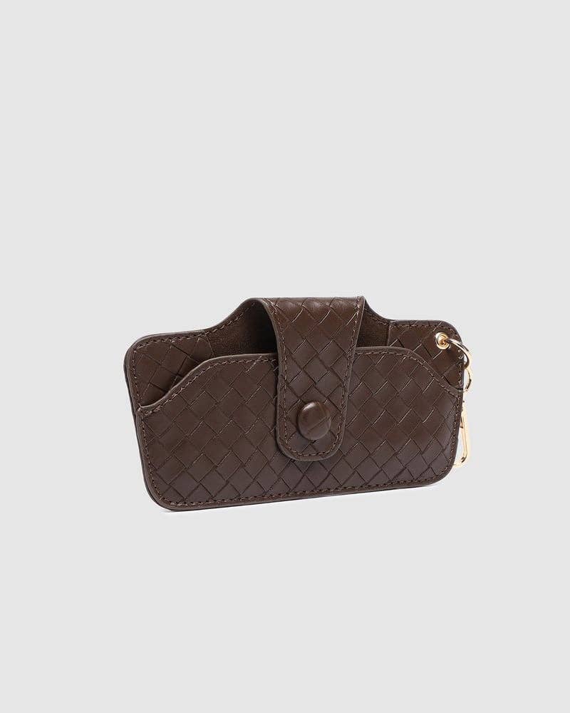 Skittle Sunglass Case - Woven Chocolate: Vegan - Polyurethane / Women-Owned, Cruelty-Free