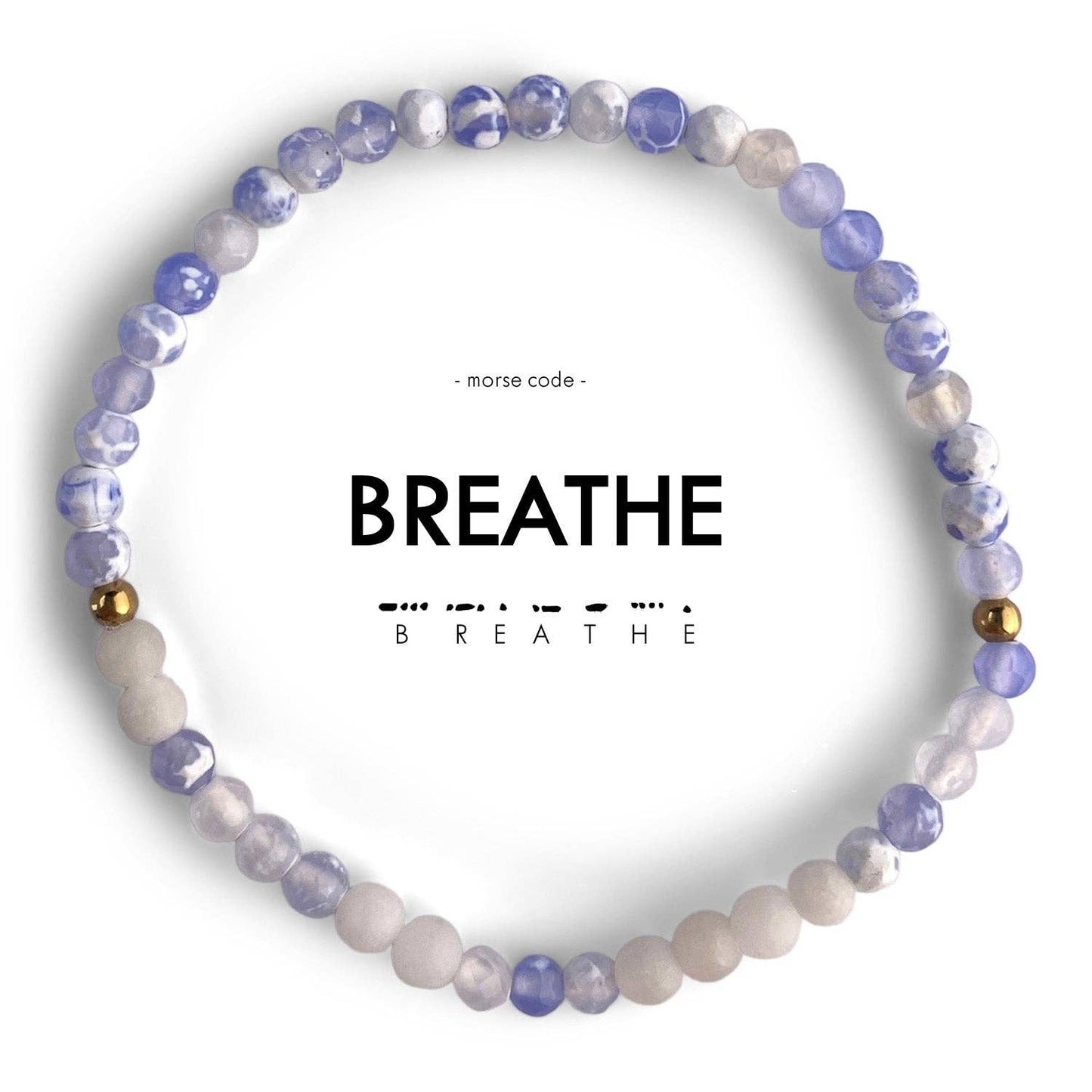 Morse Code Bracelet | BREATHE: Mauve Quartz & Pink Aventurine