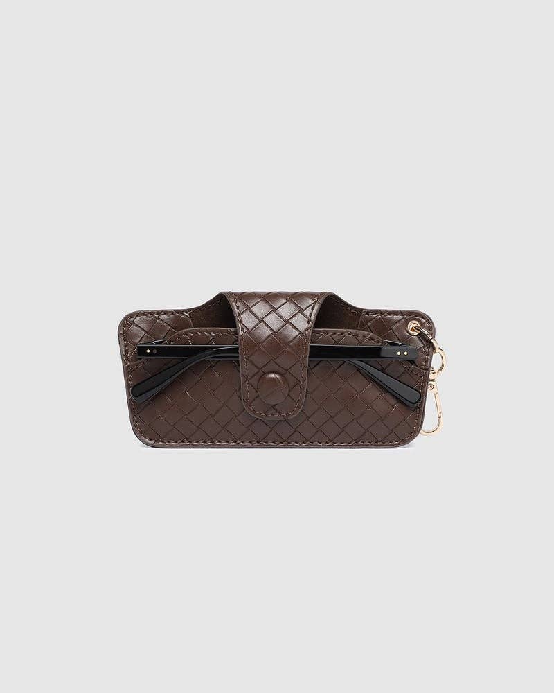 Skittle Sunglass Case - Woven Chocolate: Vegan - Polyurethane / Women-Owned, Cruelty-Free