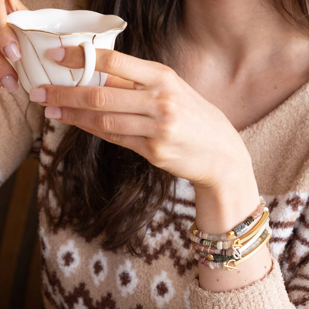 Hidden Message Bracelet - Badass/Larimar/Gold