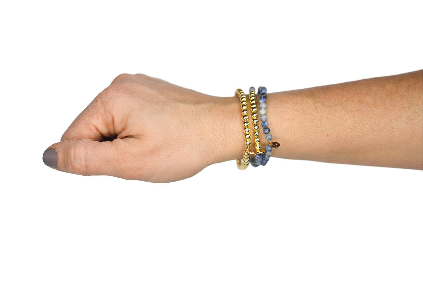 MOTHER Morse Code Stacking Bracelet Set: Lapis