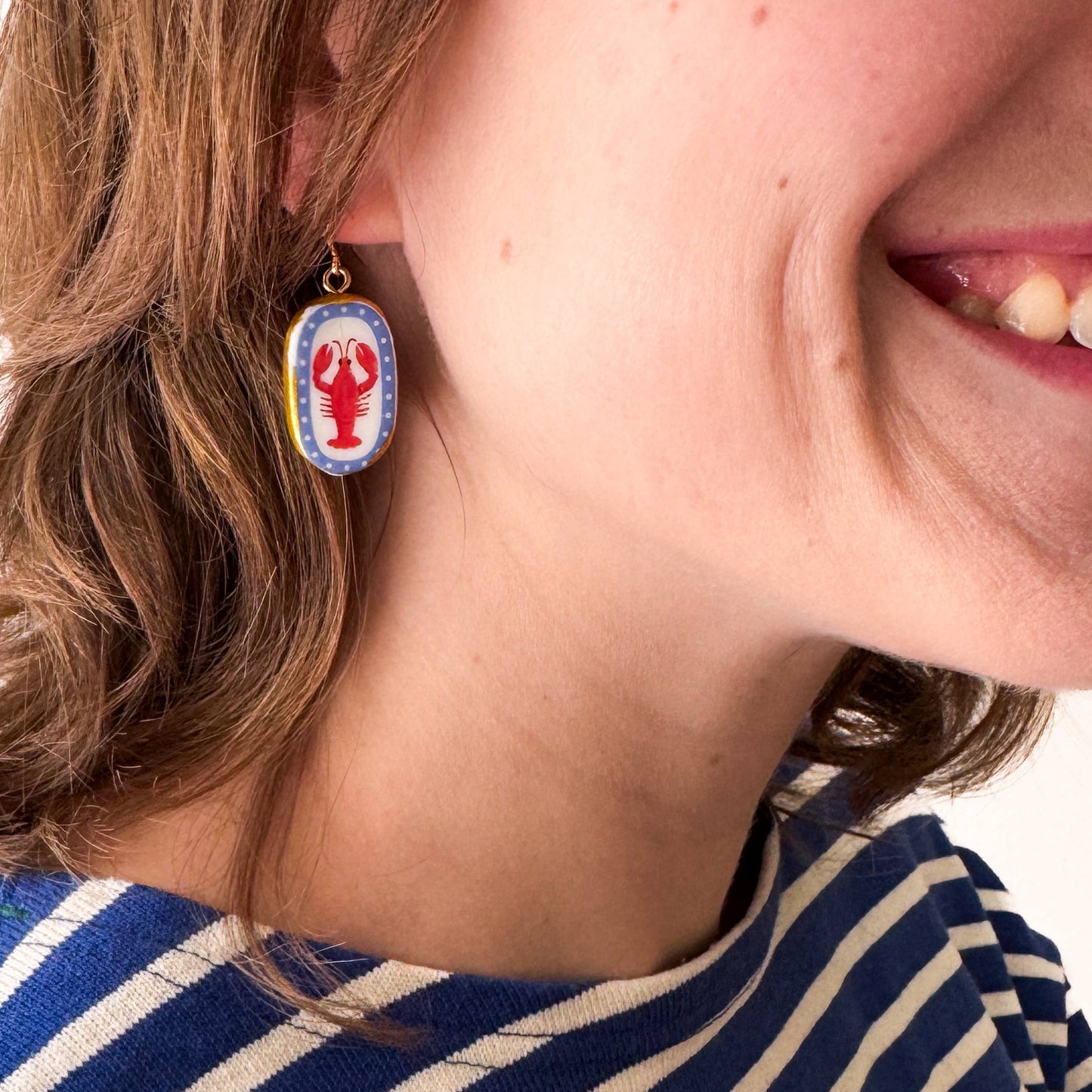 Ceramic Lobster Earrings
