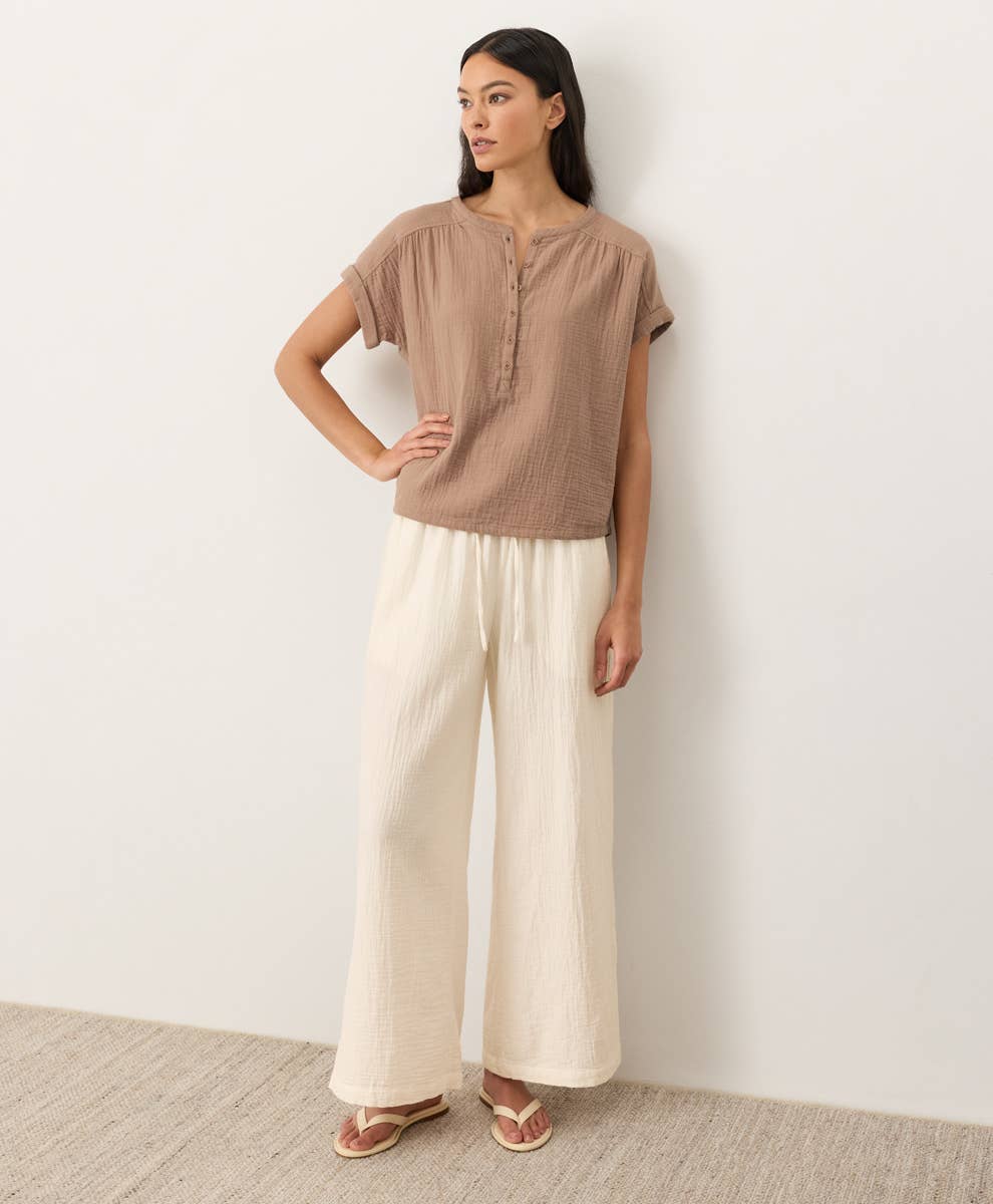 Women's Coastal Double Gauze Split Hem Pant