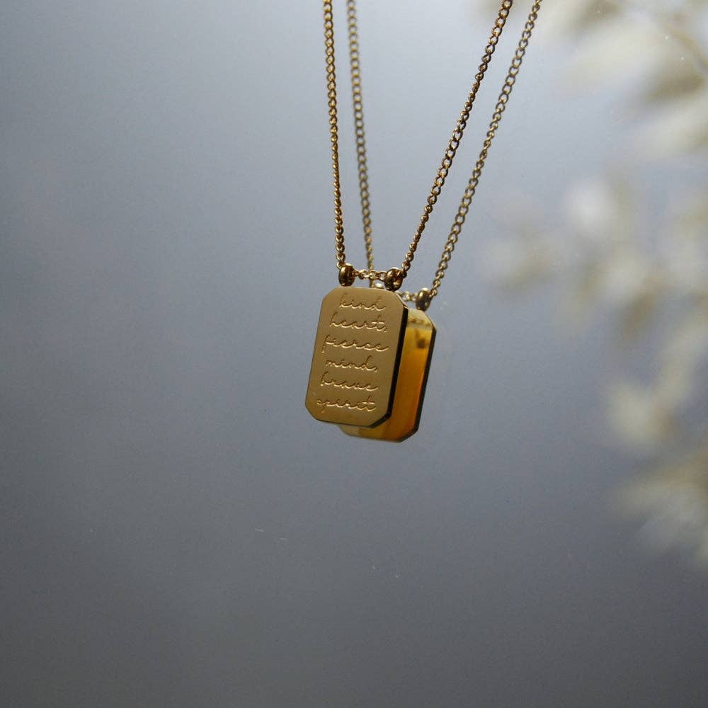 Kind Heart, Fierce Mind, Brave Spirit Necklace in Gold
