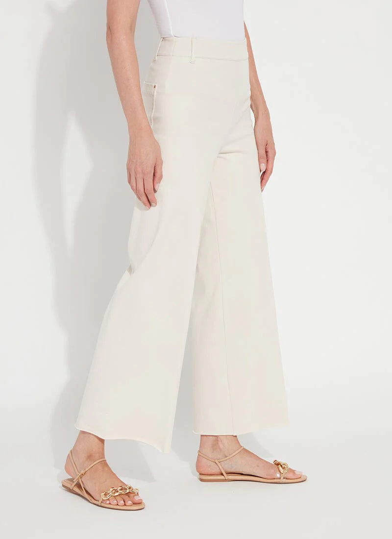 Erin Wide Leg Denim Pant in Oat