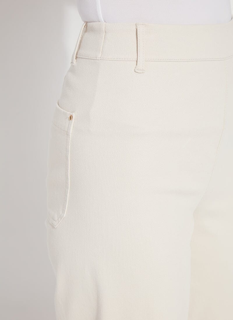 Erin Wide Leg Denim Pant in Oat