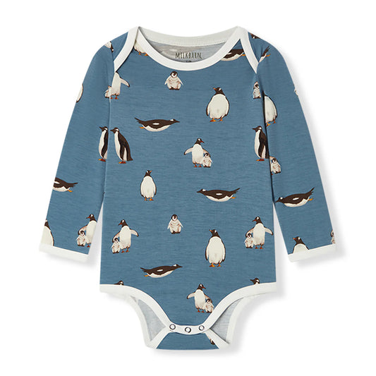 Luxe Stretch Long Sleeve One Piece in Penguins