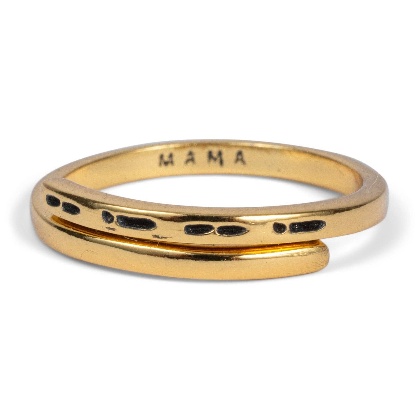 CLASSIC GOLD Morse Code Ring - Stamped | MAMA: Mama