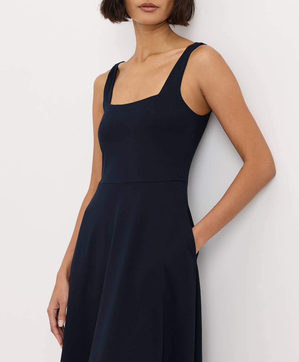 Women's Fit & Flare Square Neck Dress
