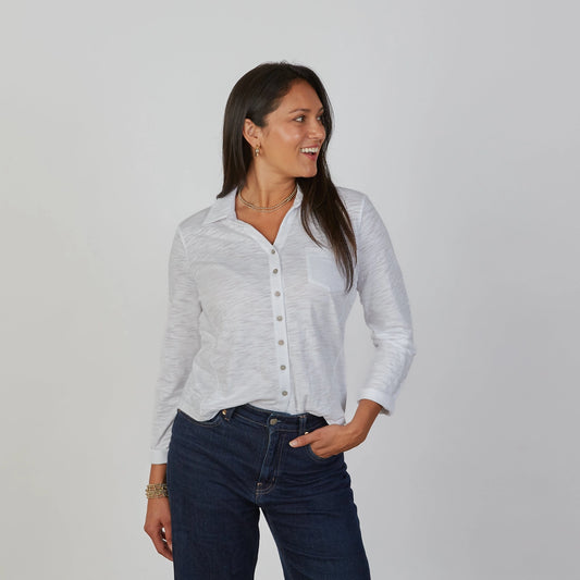 Alex Every Season Button Down Shirt in White