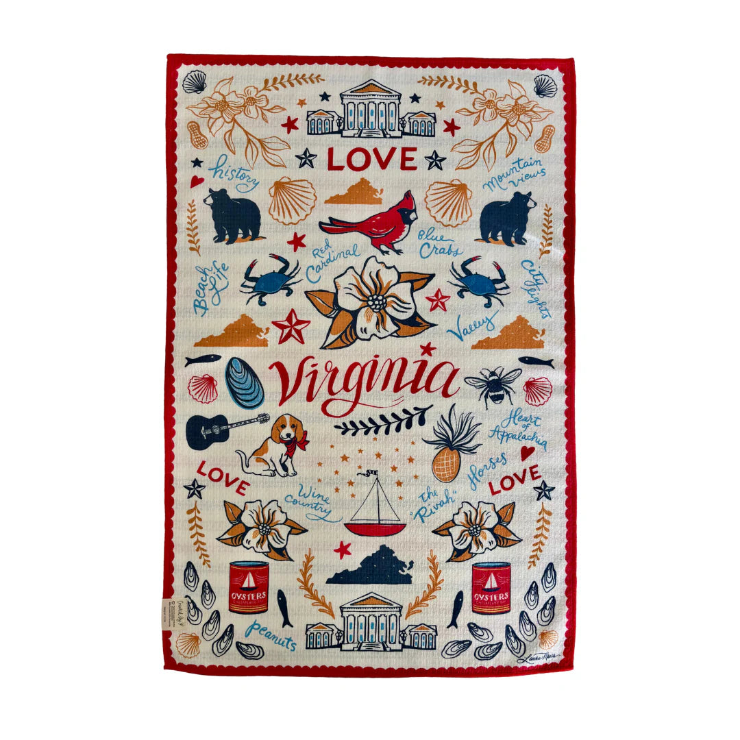 Virginia Love Double Sided Tea Towel