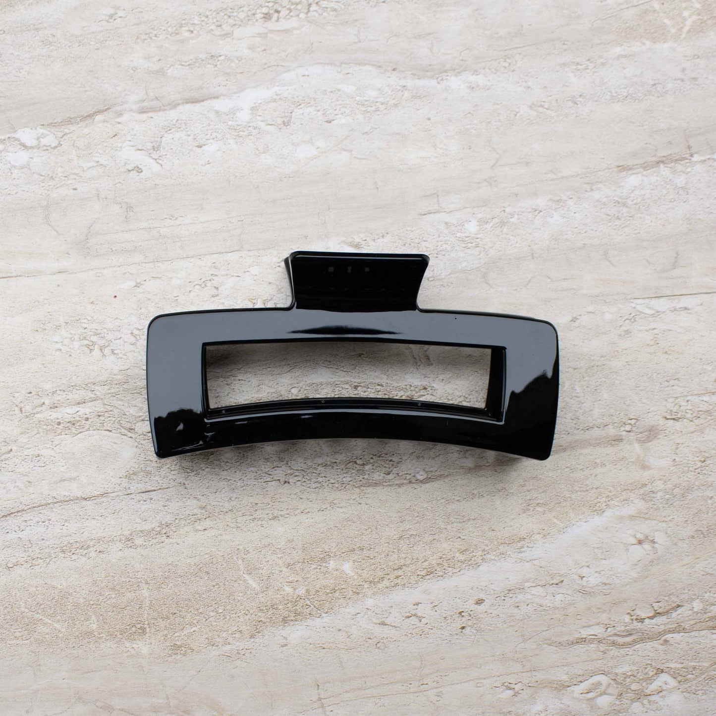 Jumbo Square Hair Clip: Matt Black