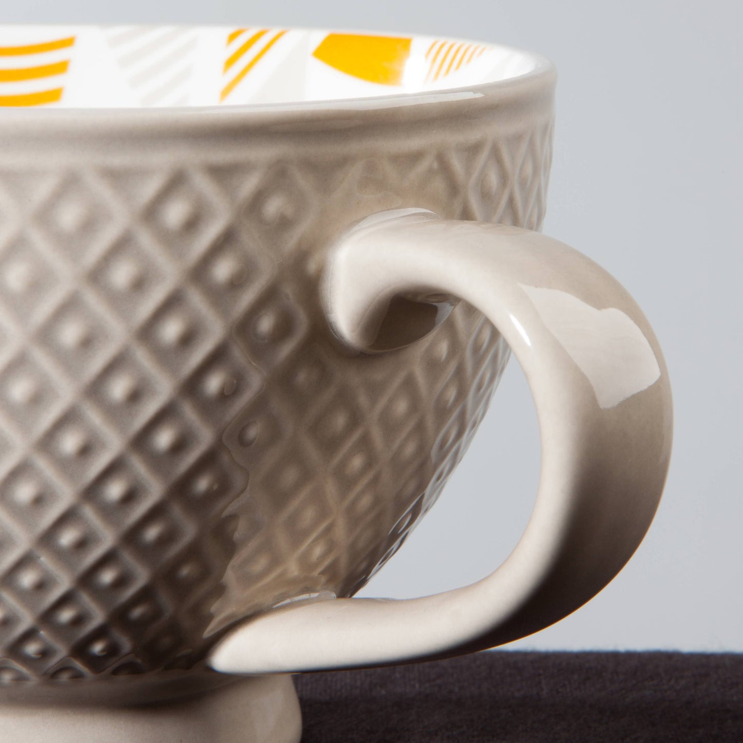 Taupe Stamped Latte Mug