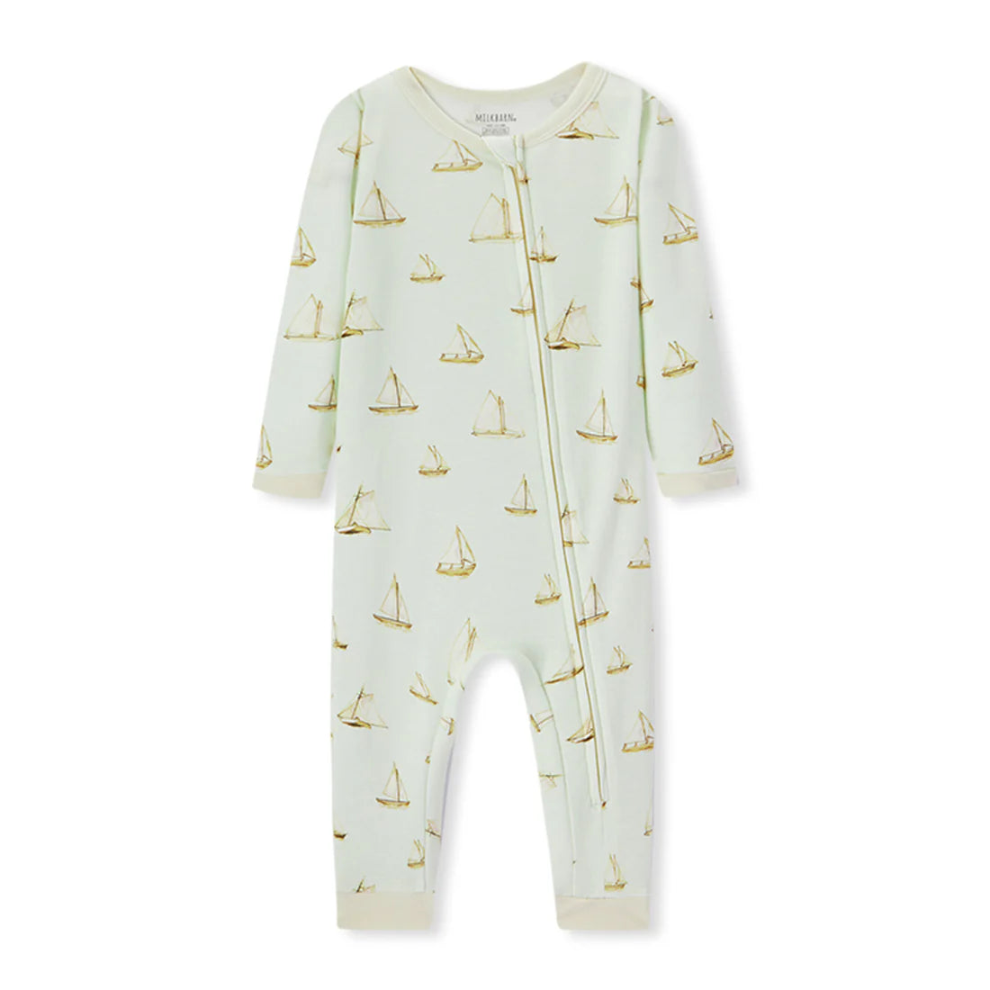 Zipper Pajamas in Sailboat Melody (Organic Cotton)