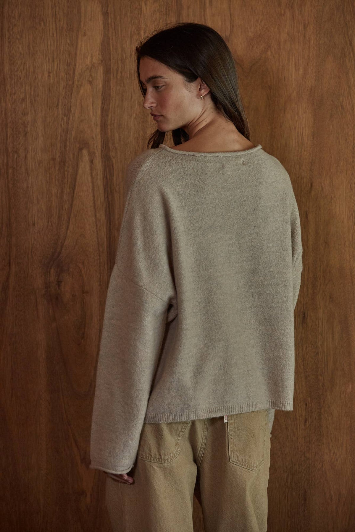 Dachshund Graphic Sweater in Oatmeal