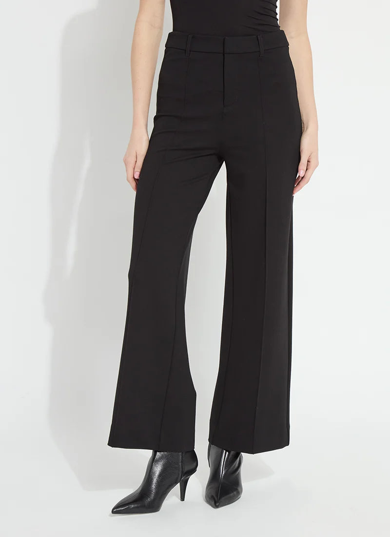 Nadia Zip Front Ponte Pants in Black