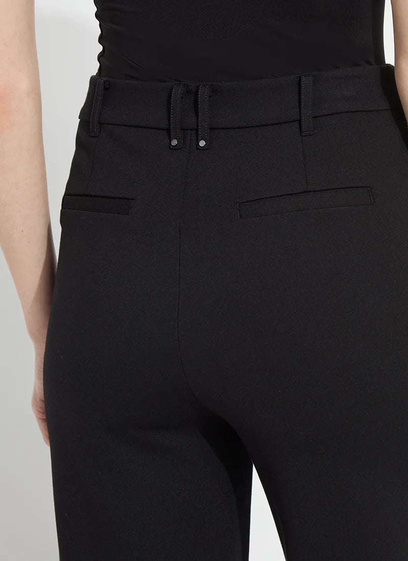 Nadia Zip Front Ponte Pants in Black