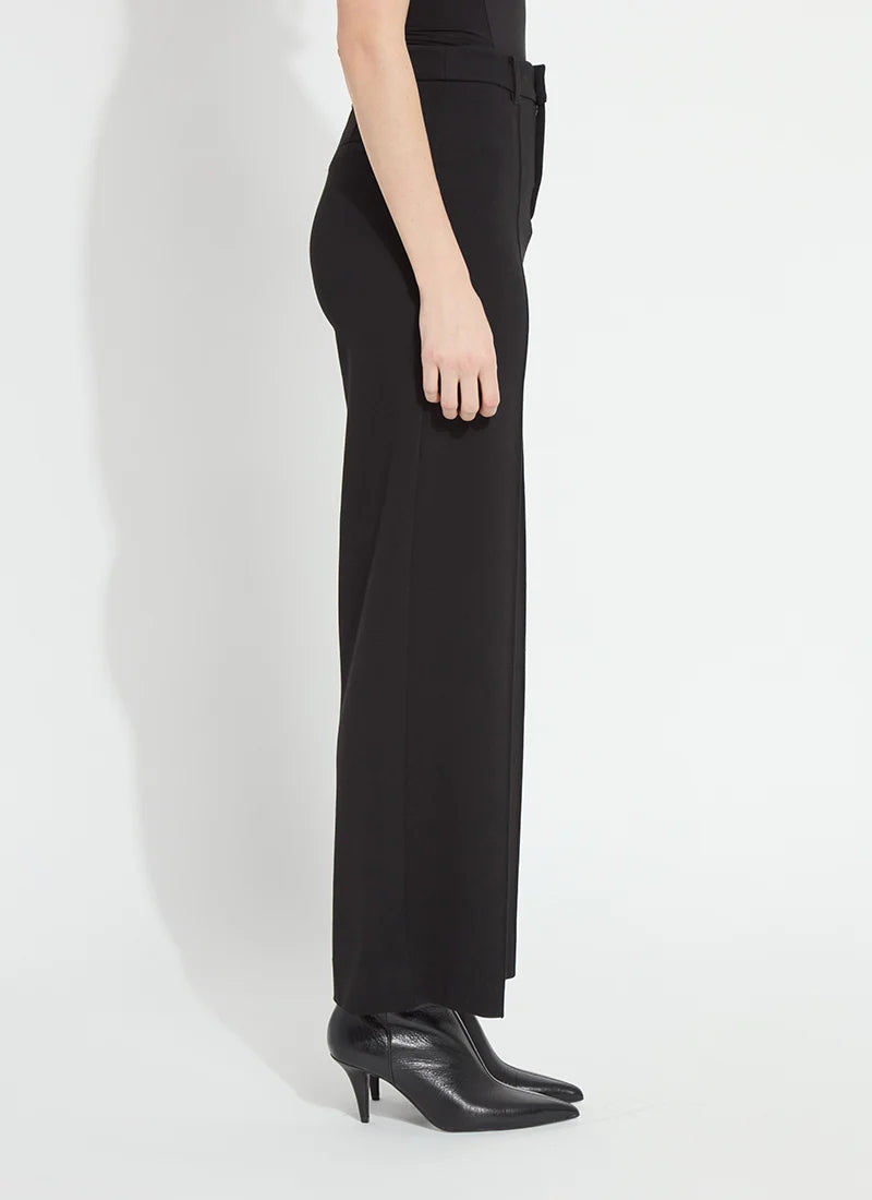 Nadia Zip Front Ponte Pants in Black
