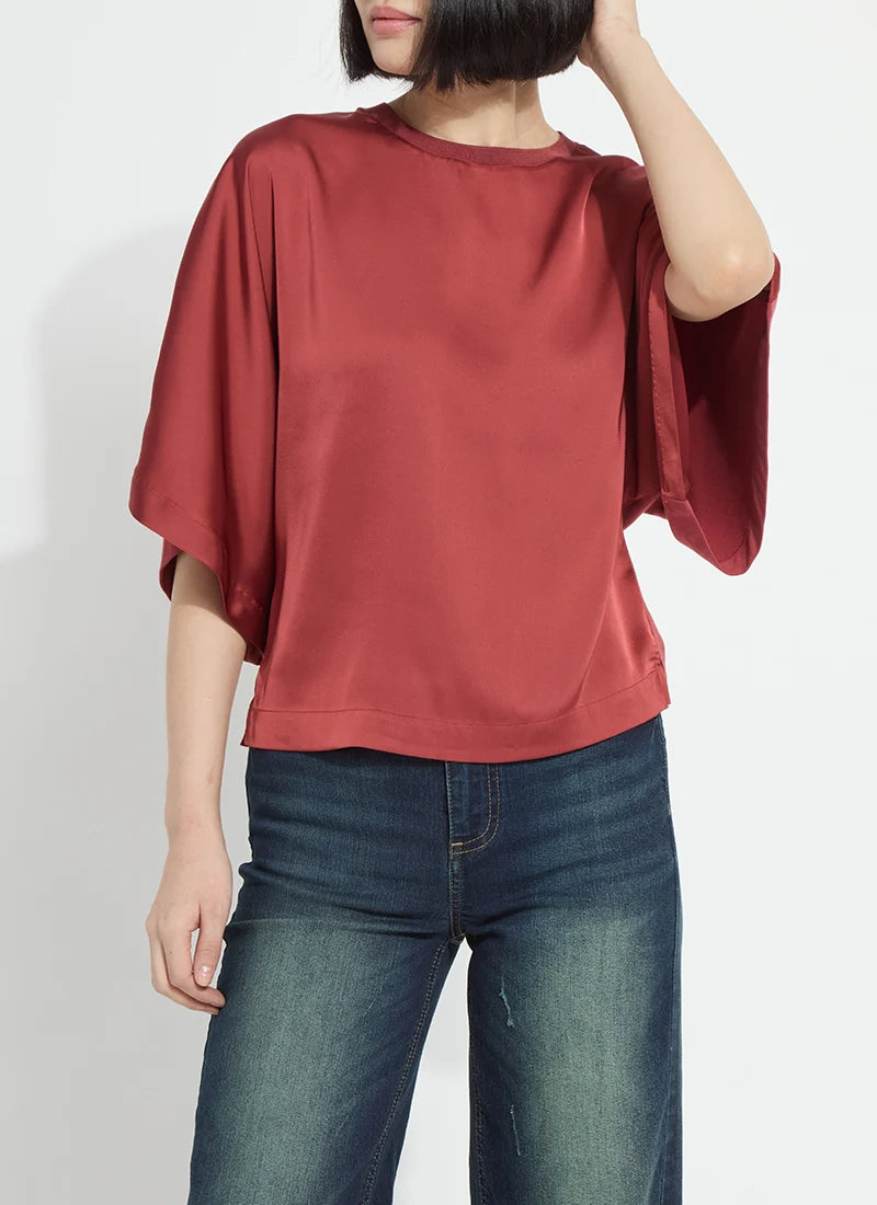 Ginger Mix-Media Dolman Tee in Copper