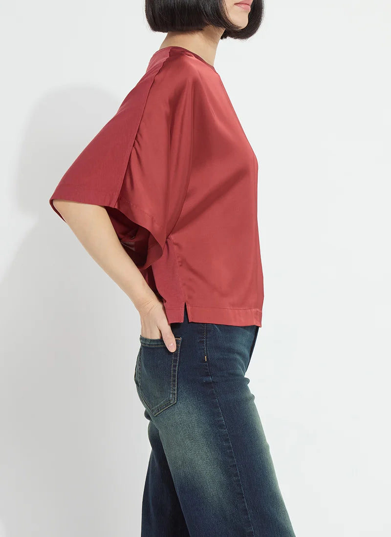 Ginger Mix-Media Dolman Tee in Copper