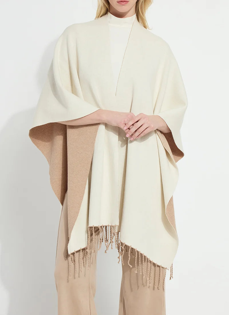 Basilia Double Face Reversible Wrap in Warm Biscuit & Buttercream