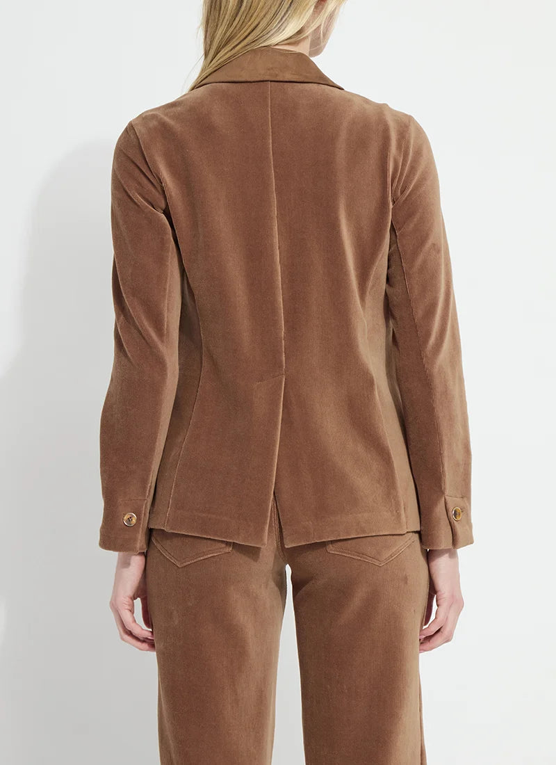 Tilda Stretch Baby Cord Blazer in Antique Toffee