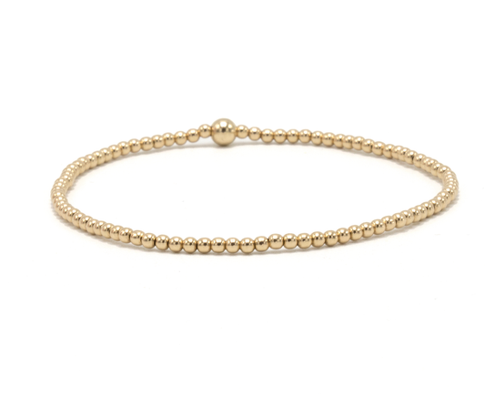 2mm Gold Filled Waterproof Karma bracelet - 7"