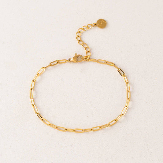 Paperclip Chain Bracelet in Gold