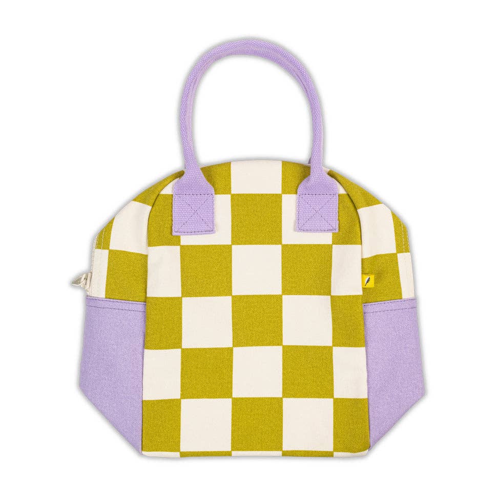 Zipper Lunch Bag - Checks Pear