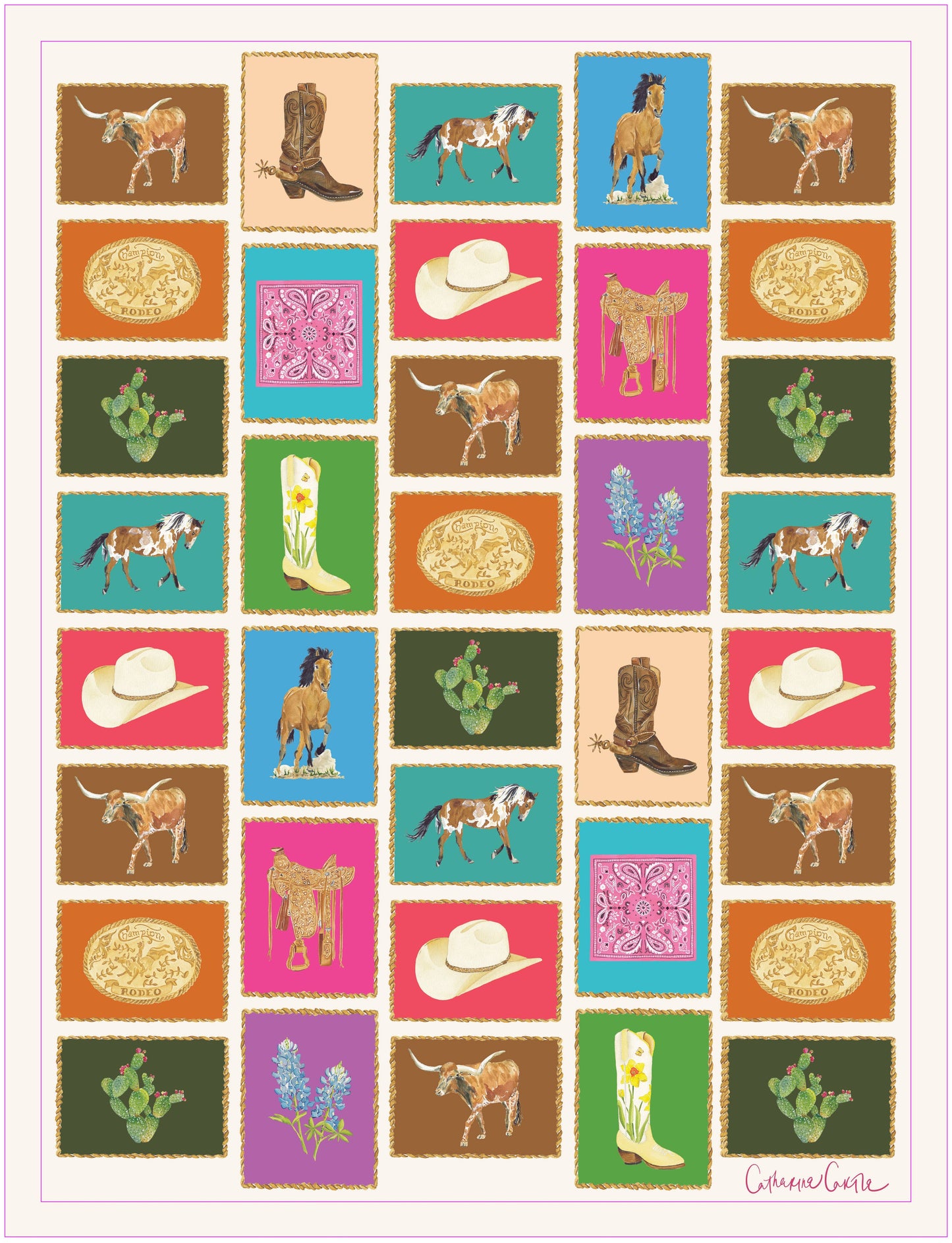 Out West Double Sided Tea Towel