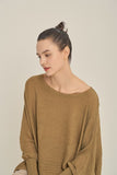Smocked Sleeve Blouse in Brown Olive