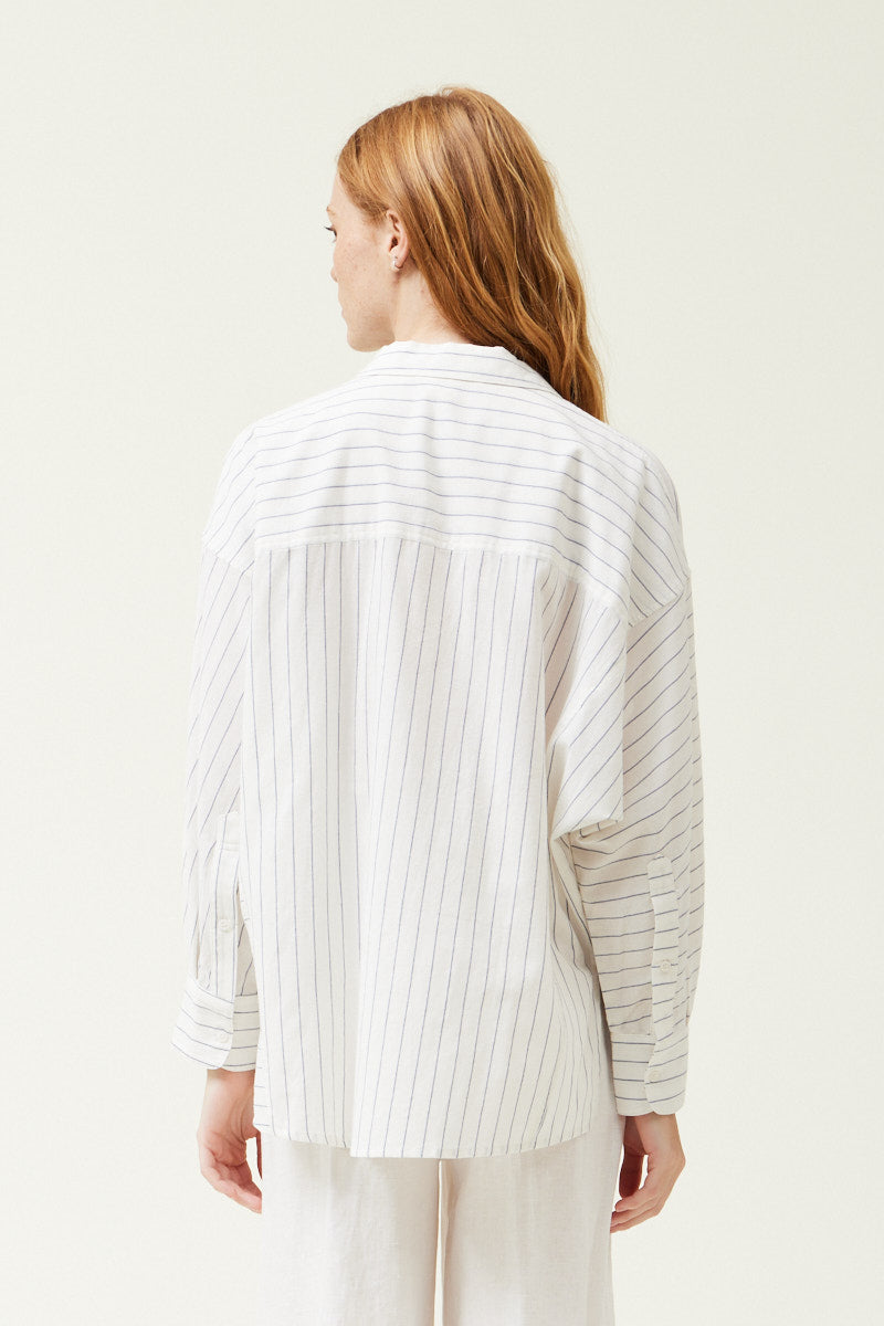 Mixed Stripe Shirt in Off White