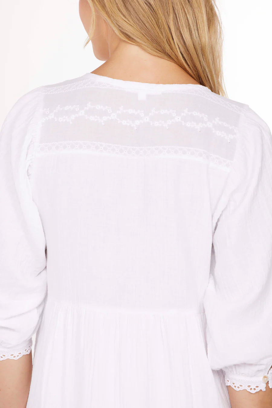 Boho Tiered Dress in White