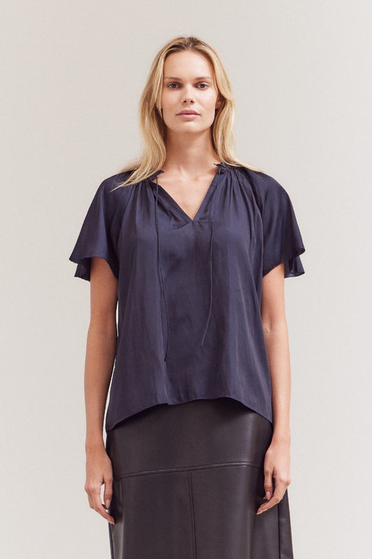Raglan Sleeve Blouse in Midnight